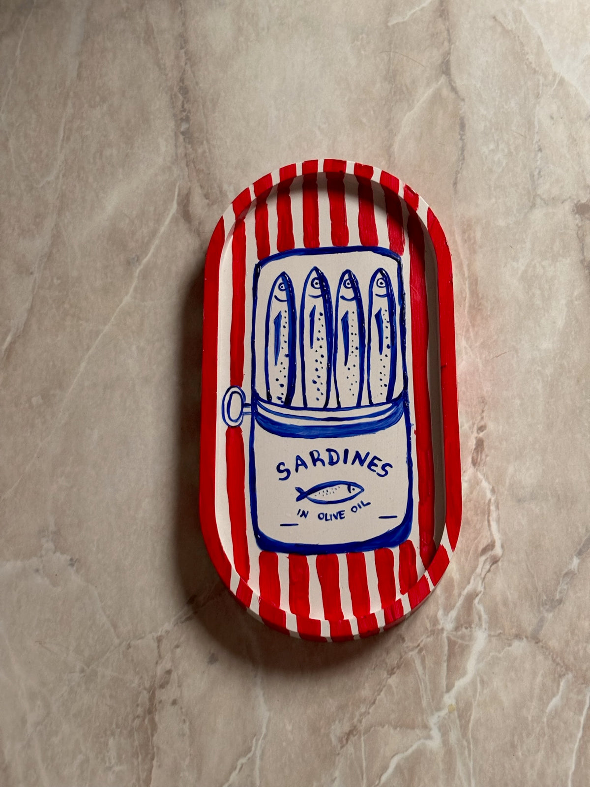Διακοσμητικό πορσελάνινο δισκάκι Sardines Red